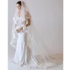 Nuovi accessori da sposa Bianco / Avorio Velo di moda Bordo del nastro Corti Veli da sposa a due strati con pettine Alta qualitàCCW0013