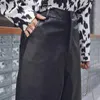 Women's Pants & Capris Vintage Chic PU Women Leather Trousers Wide Pencil Street Style High Waisted Black Calf-Length Bottoms Plus