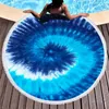Personnalité de la mode Tie Dye Serviettes de bain Fibre superfine avec gland Serviette de plage ronde Tapis de yoga 150 cm * 150 cm 28 couleurs T500590