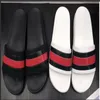 Mode huaraches män kvinnor 4-11 sandaler icke-glidande kausal flip sommar randig bästa läder slipper flops kvalitet storlek tofflor dqatj