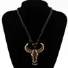 Wholesale 12PCS Bull Head Horns Necklace Sweater Chain Halloween Bull Head Pendant Gift Jewelry