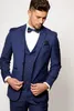 Senaste Coat Pant Designs Mäns Classic Suit Navy Blue Men Passar Bröllop Male Blazer Groom Tuxedo 3 stycken Jacka + Byxor + Vest X0909