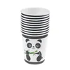Disposable Dinnerware 10pcs/lot Panda Cups Kids Birthday Party Supplies Paper Happy Dishes