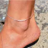 Perline trasparenti placcate in argento Caviglie Catena a piedi nudi Beach Star Cavigliera Bracciale gioielli cavigliera sulla gamba