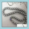 Beaded Neckor Pendants Jewelry 9-10mm Gray Natural Pearl Necklace 18Inch Womens Gift Bridal Drop Delivery 2021 UH1RN