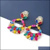 Brincos de lustres de candelabro J￳ias S22256 Moda Colorf Rhinstone Women Stud Earring Drop Delivery 2021 ZK3ZC