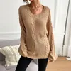 Women's Sweaters Knitted V-neck Sweater Women Autumn Winter Tops Female Casual Jersey Twist Thick Warm Lady's Pullover Long Sleeve 2022