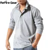 Camisetas informales de algodón Refire Gear para hombre, camisas tácticas de manga larga holgadas de primavera, ropa interior de ocio de negocios de talla grande militar 210629