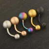 Belly Button Ring Surgical Steel 14 Gauge Navel Bar Piercing Rings Cartilage Earring Body Jewelry 5 Colors