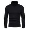 Rayé col roulé hommes chandails automne hiver pull tricoté hommes décontracté mince ourlet côtelé marque haut surdimensionné chaud pull 210524