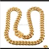 Chains & Pendants Drop Delivery 2021 Luxury Designer Necklaces Stainless Steel Jewelry Hip Hop Necklace Mens Cuban Link Chain Long Gold Rappe