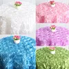 Tafelkleed bruiloft borduren rozet bloem 3D-cover banket partij ronde / rechthoek decoratie kerstcadeau