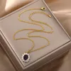 Anhänger Halsketten Sonnenblume Für Frauen Edelstahl Gold Zirkon Sonne Kristall Große Halskette Charme Halsband Zubehör Schmuck BFF