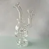 Transparent Thick Bent Neck Glass Bongs Smoking Pipe Fab Egg Recycler Glass Oil Dab Rigs percolator Water Pipes Female Joint With 14mm clear Bowl Accessories