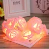 Strips kleurrijke led rose string lights garland kunstmatige bloemenboeket lamp voor binnen bruiloft kerstdag decorled stri