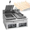 Double Head Snack Food Machines Fried jiaozi Machine Small Business Dumpling Frying Maker