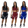 Летние наряды Женщины Jogger Suites Plus Размер 2xl Tracksuits Без Рукавов Танк Топ + короткие брюки Двухфустный набор Черный Фитнес Спортивная одежда Повседневная Спрингсайты 5474