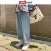 Lappster Hommes Baggy Surdimensionné Jeans Pantalons Denim Mens Hip Hop Hop Harem Vintage Femmes décontractées Droit 211111