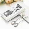 100 Pieces lot50Boxes Unique Bridal shower favors of Silver Music Note Spoon Wedding gifts For Love coffee Party gift2813