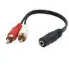 3.5 мм Женский стерео до 2-RCA Мужской Plug Aux Audio Cable Cable Headphone Adverter Adapter для DVD TV VCD