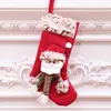 24x11cm stickning julstrumpor xmas träddekorationer inomhus dekor ornament i 3 utgåvor co528
