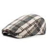 material black and white checkered beret men male short eaves couple berets hat simple cap classic Retro berets cap homme5527560