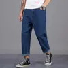 Simple Men's Classic Business Jeans Casual Loose Harlan Pants Big Size Clothing For 140kg Fat Men Pantalons De Grande Taille Pour Hommes