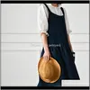 テキスタイルホームGardencottonリネンエプロンレトロヴィンテージ女性のファッション日本語韓国のエプロン庭の働きキッチンクッキングドロップデリバリー2021
