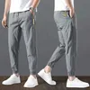 2021 Summer Algodão Linho Harem Homens Calças Calças de Estilo Chinês Homens Casual Lightweight tornozelo-Comprimento Masculino Calças Moletã 5xl X0723