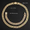 Chaînes Iced Out Chain Bling Prong Miami Cuban Link Colliers 15mm Plein Cristal Strass Fermoir Hip Hop Collier Bracelet Mens300V