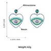 Stud ankomster trendigt märke stort hjärta ihåliga ögon inlägg multicolor ab kristall örhängen för kvinnor tjejer mode smycken