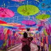 Dekorative Objekte Figuren Aqumotic Chinesischer Stil Regenschirm Anhänger Makramee Wandbehang Ästhetische Raumdekoration Gartendekoration Outdoor V