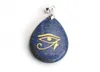 Natural Chakra Lapis Amethyst Tiger Eye Stone Engraved Crystal Reiki Healing Wedjat Eye Amulet Ancient Egyptian Religion Symbol Pendant