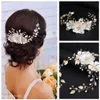 Le Liin Wedding Boho Flowers Vine Rustic Bridal Crystal Jewelry Bride Accessories Gold Hairpiece Headband