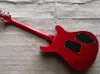 ¡Alta calidad! Guitarra eléctrica roja zurda de 6 cuerdas con chapa de arce de llama, freboard de palisandro, personalizable