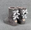 2021 Hot Sell fashion AUSU 3280 ribbon bow women snow boots sheepskin warm boots free transport