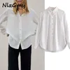 Blouse Women Blouses Summer Button-up Casual White Shirt Long Sleeve Shirts Ladies Asymmetric Hem Tops 210628
