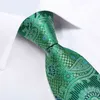 Ensemble en soie Paisley vert pour hommes, cravate de cou de mariage d'affaires, mouchoir, accessoires de fête de luxe, cadeau Gravatas pour hommes DiBanGu