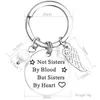 Amici Keychain 2pcs non sorelle per sangue ma sorelle di cuore regalo a catena chiave amicizia