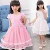 Moda adolescente meninas vestidos de laço verão crianças vestidos para meninas roupas moda menina bordado princesa festa de aniversário vestido q0716