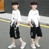 Kleidung Sets Kinder Jungen Kleidung Teenager Boy Sommer Kurzärmele Tops Shirt+Hosen Anzüge Kinder Outfit 3 4 6 8 10 12 Y.