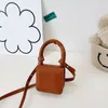 PU Leather Children Small Square Shoulder Bags Solid Color Baby Girls Flap Crossbody Bag Kids Leopard Mini Coin Purse Handbags