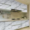 Snelle verzending 24x3m / 5m / 10m keuken pvc muurstickers marmeren aanrecht stickers badkamer zelfklevend waterdicht behang