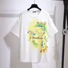 Kvinnors t-shirt 4xl 5xl 6xl 7xl 2022 Ladies Summer Plus Size Tops för kvinnor Stor kort ärm Loose Cotton Print Cartoon O-hals Tee