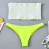 Bikini Mujer 2021 Braga Alta européenne et américaine Sexy mode multicolore rayé Bandeau dames maillots de bain femmes