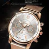 Armbandsur lyxiga kvinnors klockor Genève Rose Gold Mesh Band Quartz Women Montre Femme Montres 2022 Dames Horloge