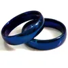 Whole 50pcs Blue 6mm Wedding Band Ring Comfortfit Men Women Stainless Steel Rings Male Female Fashion Classic Jewelry3339534