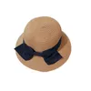 Berretti Cappelli Estate Bambini Nodo a farfalla Cappello Fedora in paglia Bambini Visiera Spiaggia Sole Neonate Cappello a tesa larga Floppy Panama Per Ragazza