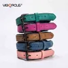 Dog or Cat Collar Reable Leathe Supplies Comfortable Durable Quality Frosted Microfiber Pitbull Bulldog Pugs Beagle Poodle 210729