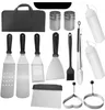 BBQ Griddle Accessories kit 14pcs Flat Top Grill Stainless Steel Scraper Teppanyaki Tool Set